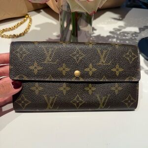 Louis Vuitton Monogram Canvas Trifold Wallet in Brown and Gold